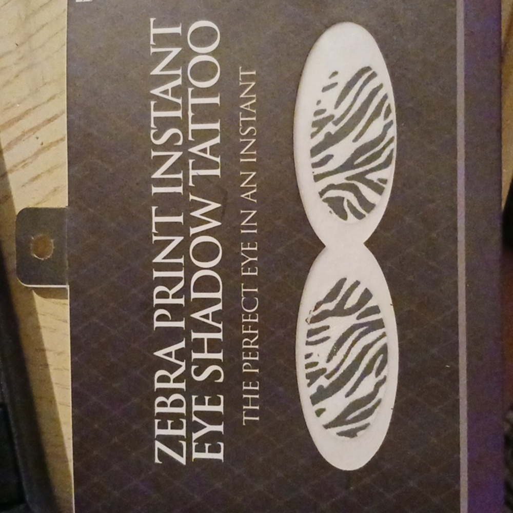 Zebra Print Instant Eye Shadow Tattoo. NWOT.